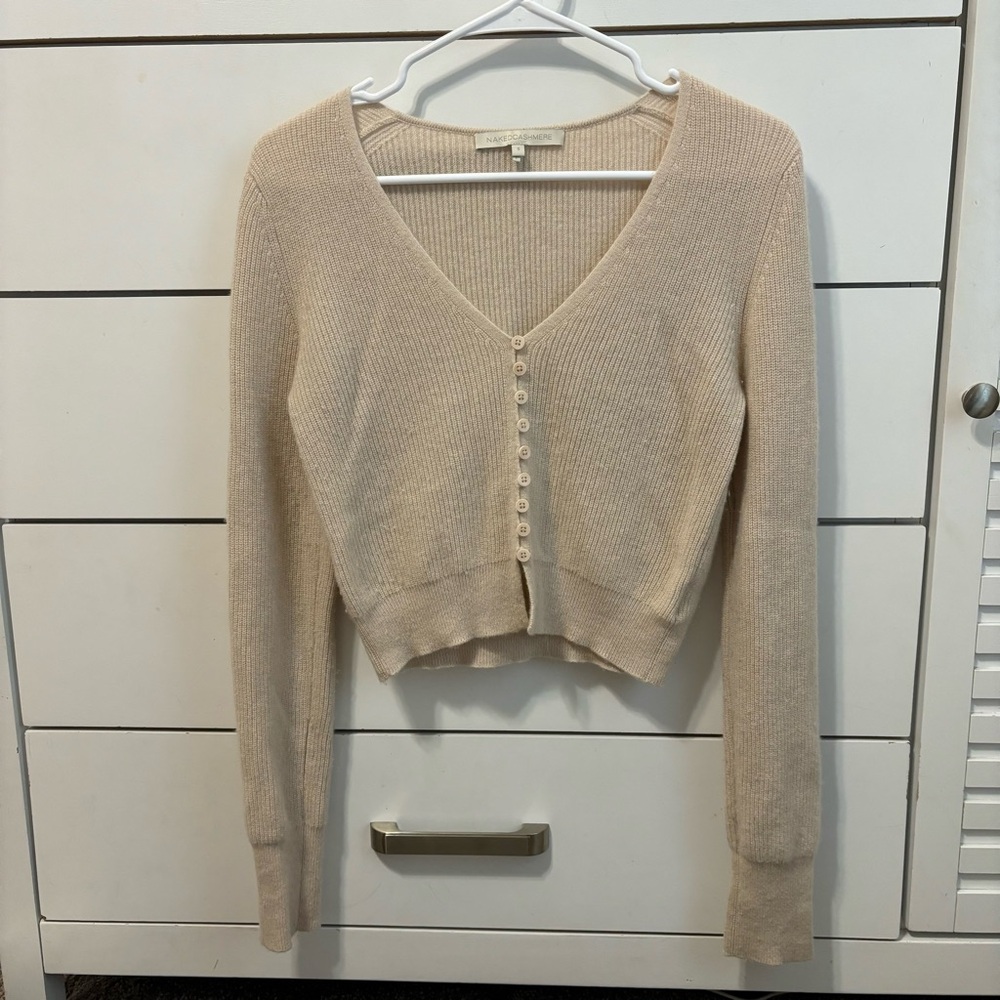 NakedCashmere Beige Button-Up Cardigan